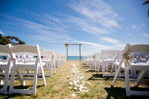 Blue Skies at a beachy ceremony